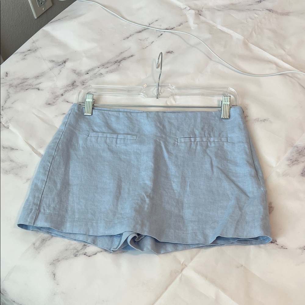 Zara Light Blue Linen Skort - Small